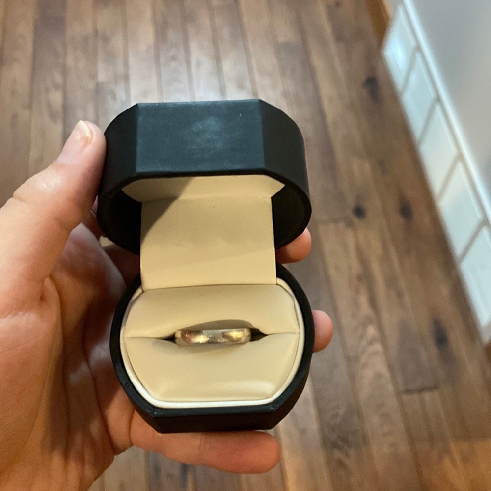 Sterling silver mens wedding band